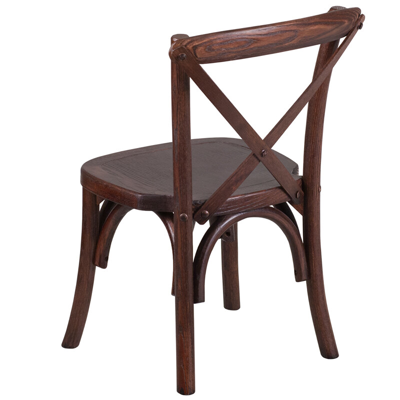 Stackable Kids Mahogany Wood Cross Back Chair - Kids ...