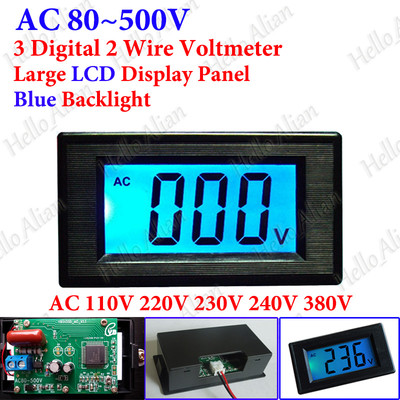 Digital LCD Panel Voltmeter AC 110V 220V 230V 240V 380V Voltage Meter Monitor