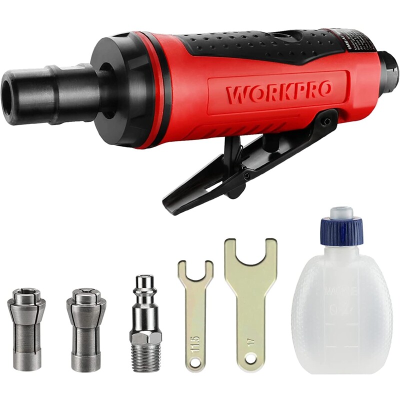 WORKPRO Air Die Grinder 1/4" Pneumatic Straight Die Grinder 25000RPM Air-Powered