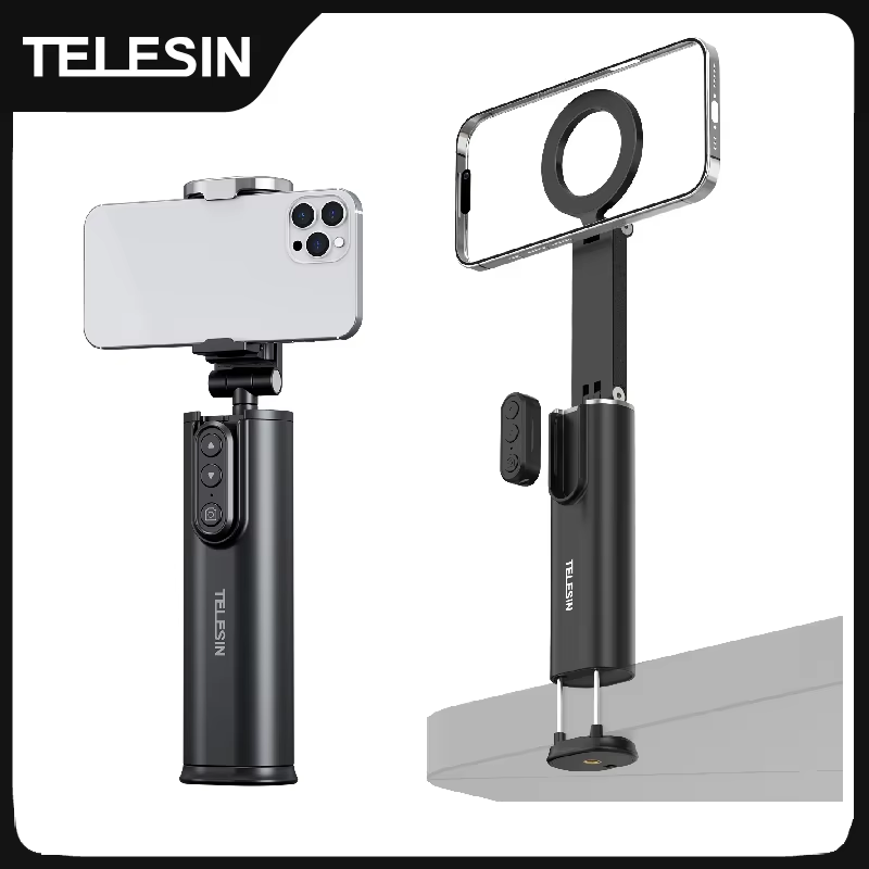 3 in 1 Selfie stick Phone Holder Wireless Remote Control Travel Clamp Magnetic 3