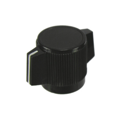 2Pc Black Pointer Control Knob White Indicator Aluminum Insert 2 Set Screws