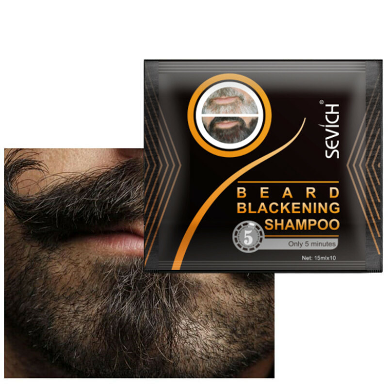 20-10PCS Men's Simple Mustache and Beard Hair Color Dye 5 minute Black Fast Dye
