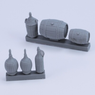 Royal Models 1/16 Wicker Bottles and Small Barrels