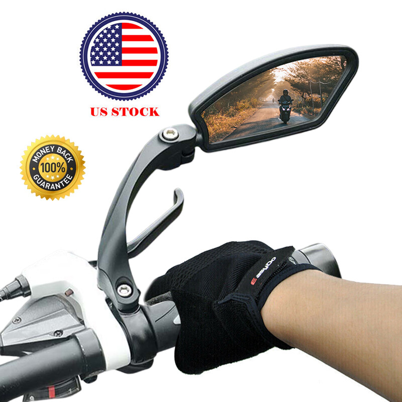 Bicycle Bike Cycle Handlebar Rear View Mirrors Rearview Rectangle Back Mirror#