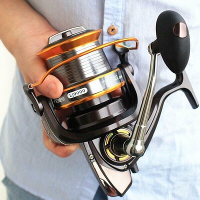 9000 Series Spinning Fishing Reel Full Metal Big Sea Casting Saltwater Surf