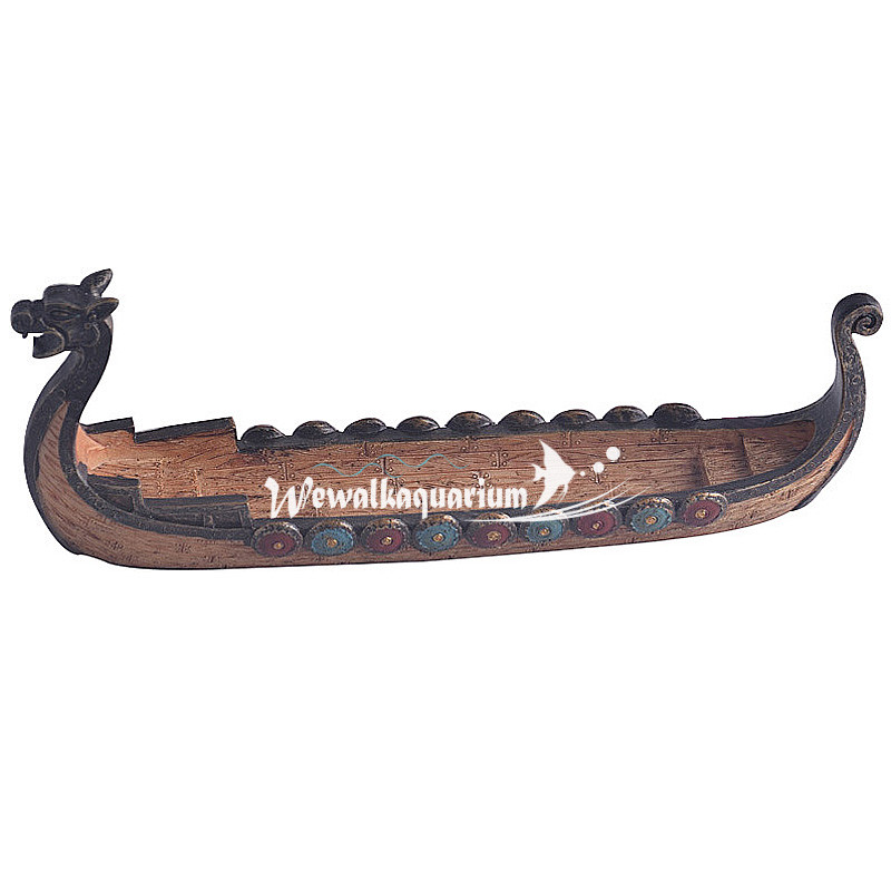 Aquarium Decorations Dragon Boat Myth Resin Fish Tank Ornament