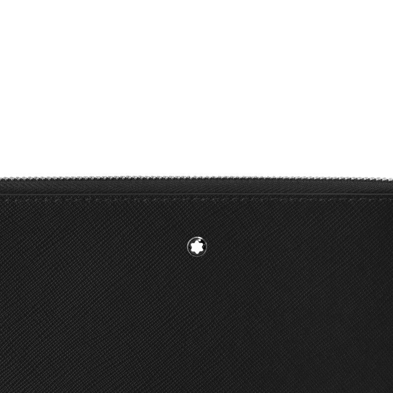 Pre-owned Montblanc Sartorial Leather Small Clutch Hand Pouch Bag Purse Wallet For Men In Black