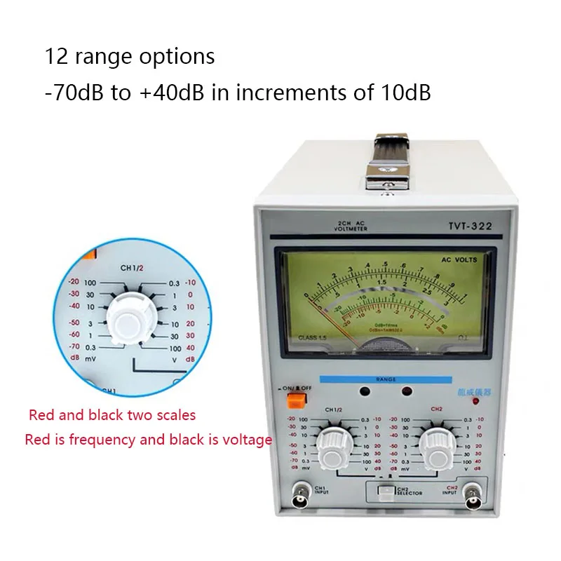 TVT-322 AC single-pointer double-pointer millivoltmeter high-precision dual-chan