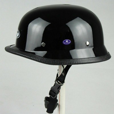 DOT German Half Face Bean Helmet Cap Skid For Chopper Cruiser Biker Lightest
