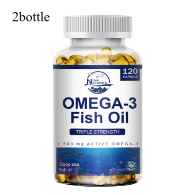 2500mg Omega 3 Fish Oil Capsules 3 x Strength EPA & DHA High Potency 1-4 Bottles