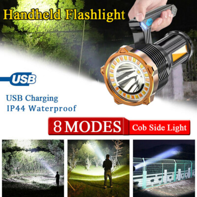 Super Bright LED Flashlight Rechargeable Spotlight Handheld Portable Searchlight