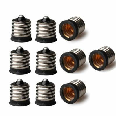 5/10pcs Copper E17 To E12 Candelabra LED Light Bulb Lamp Base Socket Adapter Set