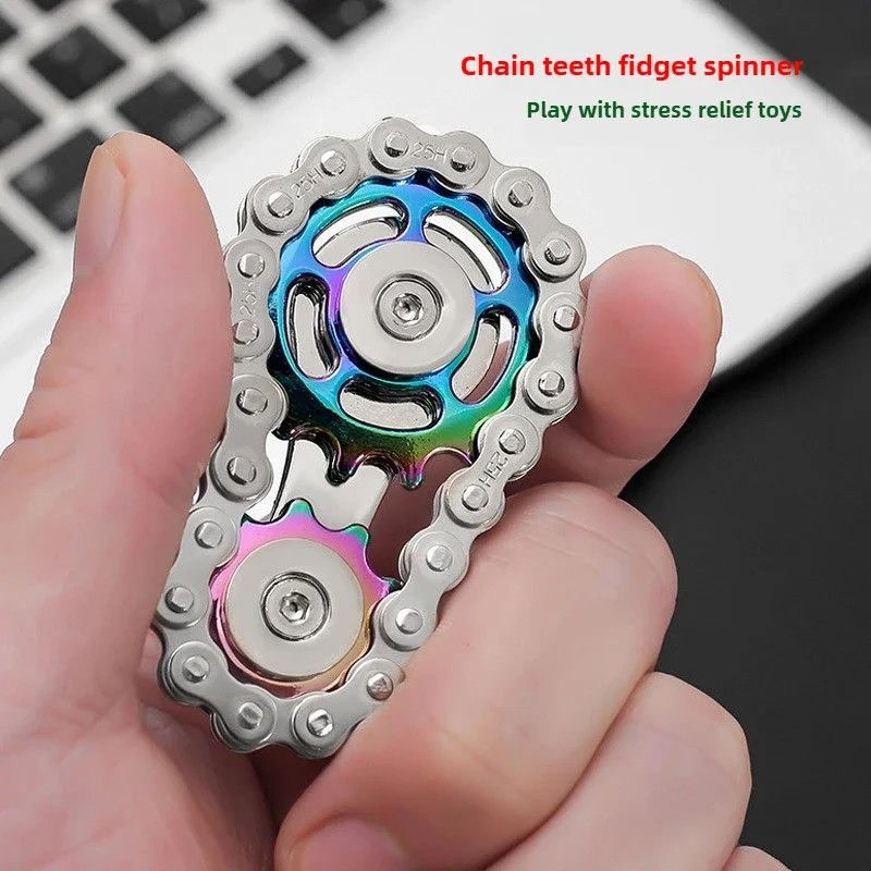 Metal Fidget Spinner Office Desk Toy Stress Relief Gears Hand Spinner for Adults