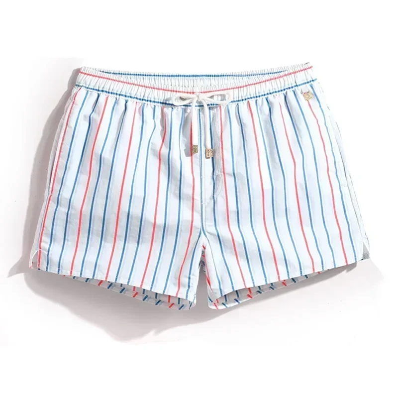 Striped Men Casual Shorts Beach Pants Board Short Quick Dry Sports Trunk Summer 