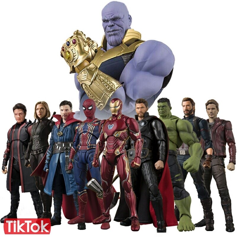 Details About Avengers Endgame Action Figures Thanos Iron Spiderman Iron Man Black Panther New