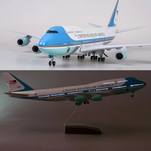 1/150 Air Force One Boeing 747 Airplane Model W/ Landing Gear Voice Control Lamp