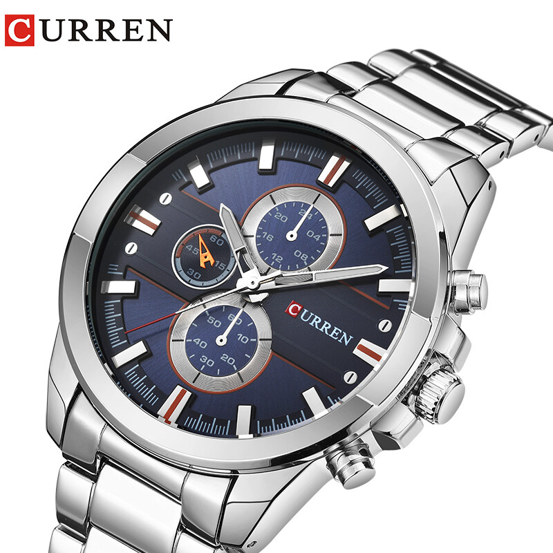 Orologio Da Polso Curren 8274 Uomo Analogico Quarzo Military Sport Blu lac
