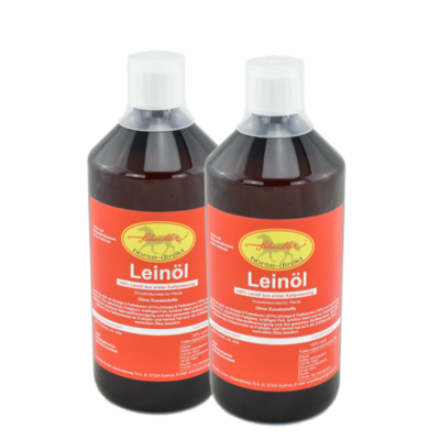 Leinöl 2x1 L,frische,kaltgepresste Qualität,Barföl für Hund,Pferd,Pony