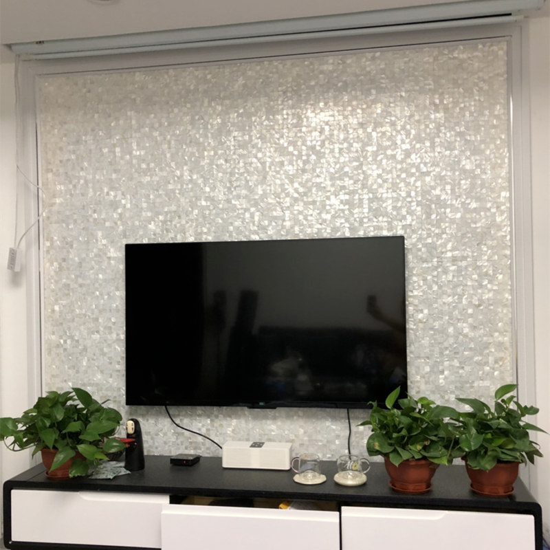 1x Nahtlos Natürlich Perle Gehäuse Kachel Selbstklebend Wandaufkleber Backsplash
