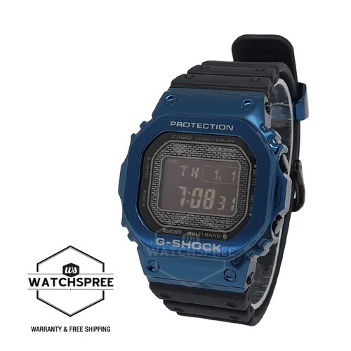 Pre-owned Casio G-shock Full Metal Bluetooth® Multi-band 6 Black Resin Watch Gmwb5000g-2d