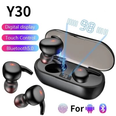 NEW!! Bluetooth 5.0 Wireless Headset TWS Earphones LED Stereo Headphones Y30LED