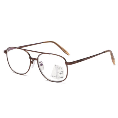 Vintage Pilot Brown Progressive Multifocal Reading Glasses Near Far View Eyewear