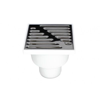 Floor Drain Square 100mm x 100mm / 50mm Pipe Connection Bathroom Wet Room Shower