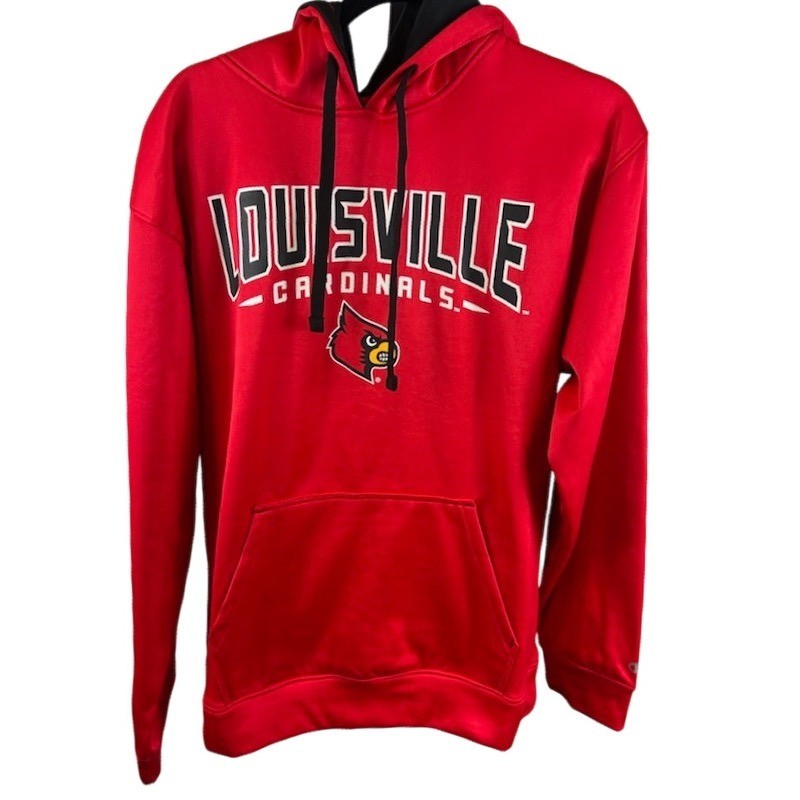 NCAA Louisville Cardinals Pullover Hoodie Size Medium Red Performance Sweatshirt