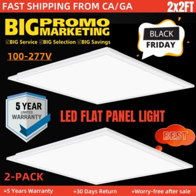 LED Flat Panel Light (2X4, 2X2) AC100-277V Dimmable, ETL Listed,5 Years Warranty