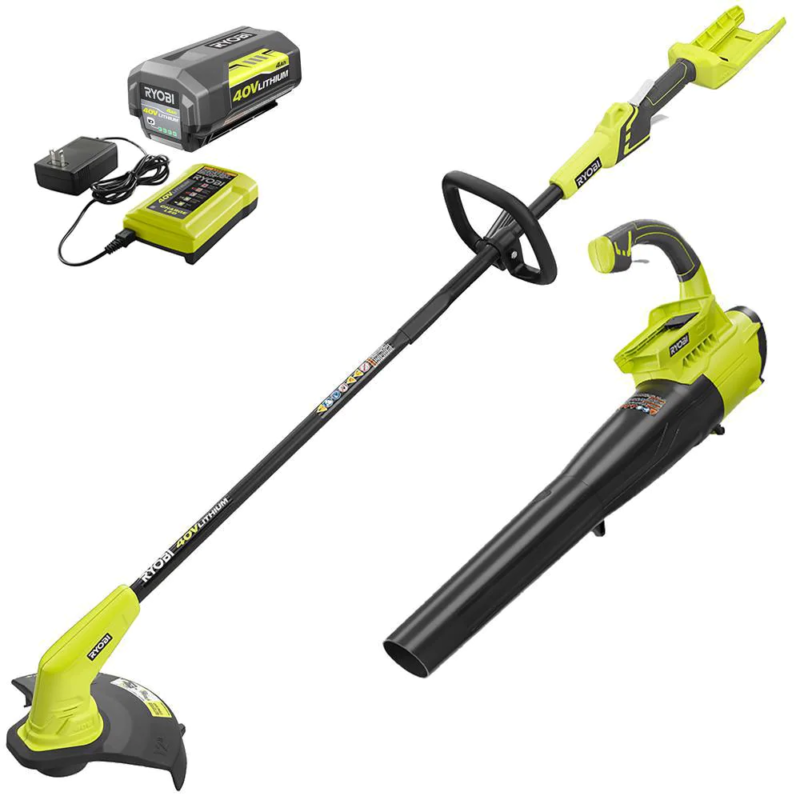 40-Volt Cordless Lithium-Ion String Trimmer And Jet Fan Blower Combo Kit (2-Tool