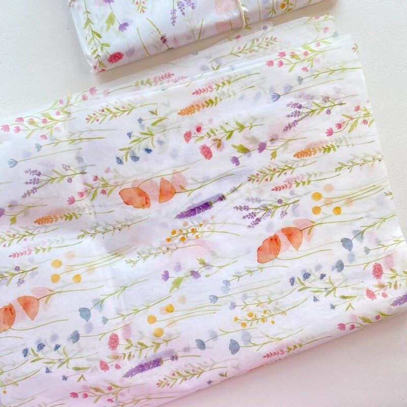 5PCS Paper & 1 Roll Ribbon Thin Gift Wrapping Paper Background Scrapbook Decor