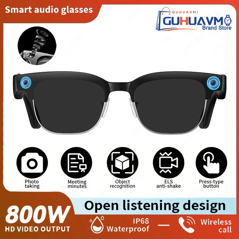 2026New AI Smart Glasses 120+Language Translation 800W Pixel Camera Video Music Player Call Business 8K Color Change Glasses Men