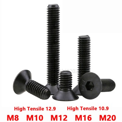 SOCKET COUNTERSUNK SCREWS M8 M10 M12 10.9/12.9 HT CSK HEX ALLEN KEY BOLTS