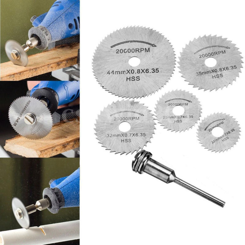 7pcs Circular Saw Disc Set Accessory Mini Drill Rotary Tool Wood Cutting Blade