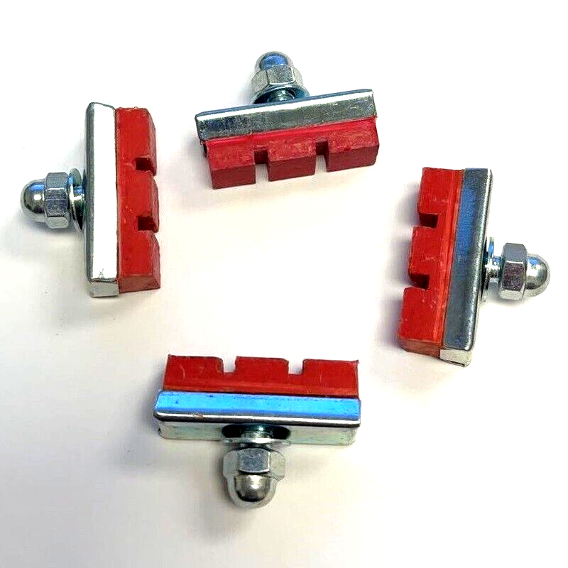 Bike 10 Speed Red Rubber Brake Pads Shoes 35mm