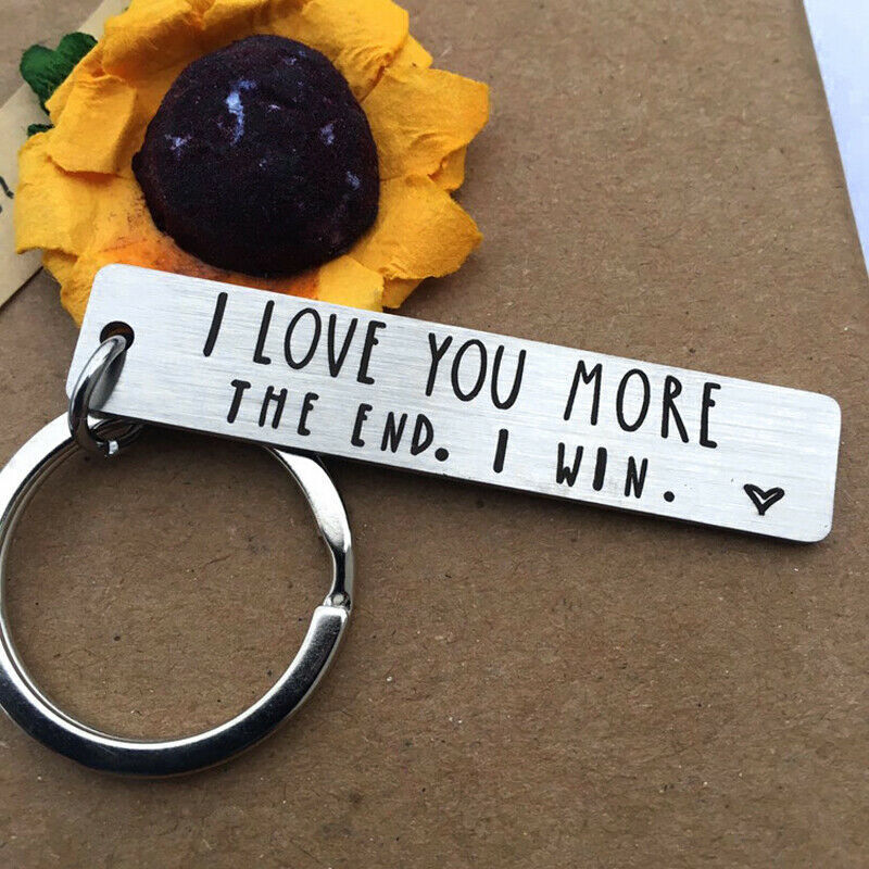 I Love You More The End I Win Couple Simple Keychain Lovers Valentine's Day Gift