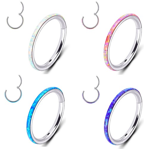 Surgical Steel Septum Clicker Nose Ring Hoop Lip Helix Daith Tragus Earrings 16G