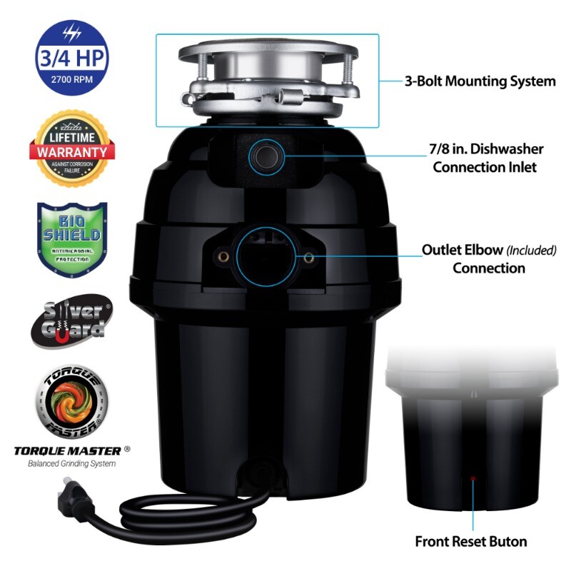 Wastemaid 1/2 HP Economy / 3/4 HP Deluxe Garbage Disposal 10-US-WM,USA Fast