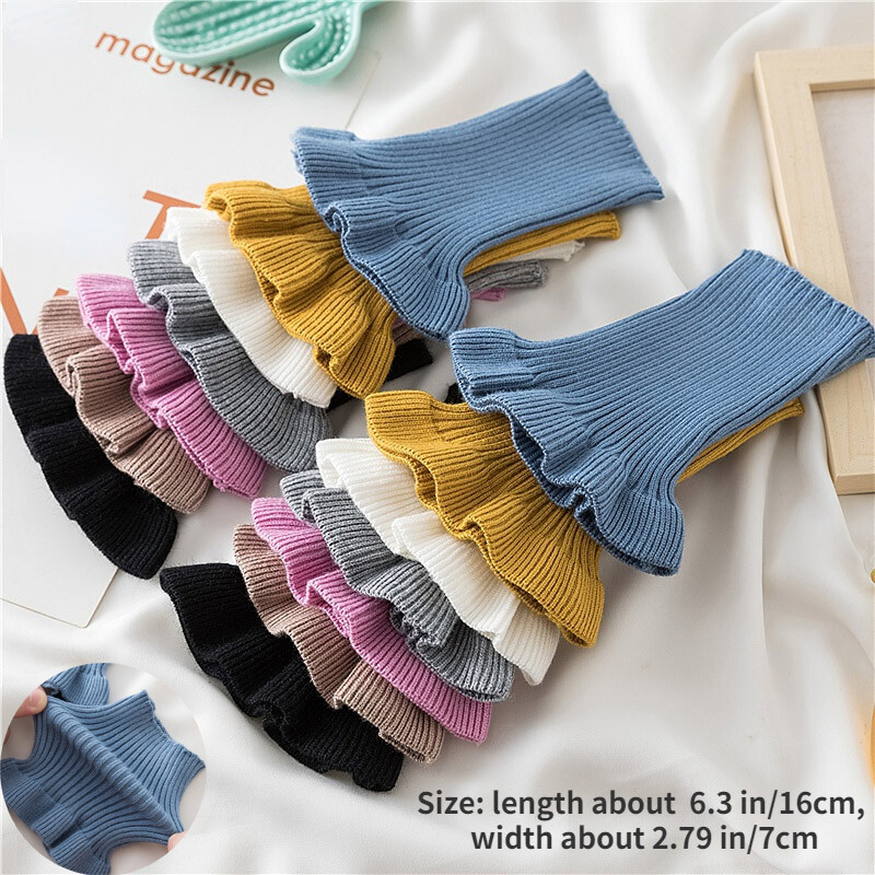 1 Paio Di Ruffle Stretch Maglia Costina Bordo Elasticizzato Tessuto Per Cucire