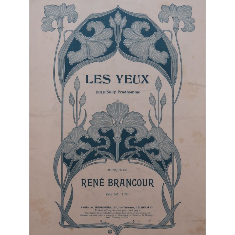 Brancour RenÃ© Les Yeux Chant Piano 1914