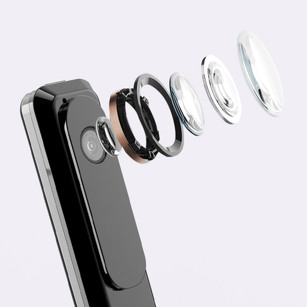 Smartphone camera lenses exploded view.