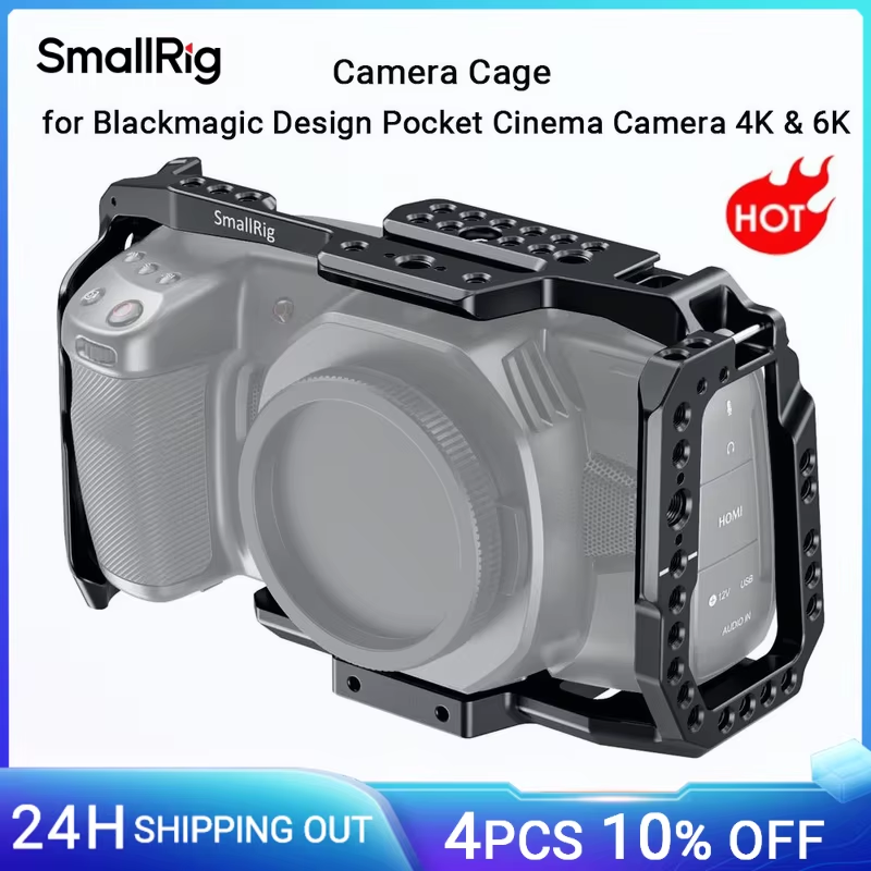 for 4K 6K Quick Release Camera Cage for Blackmagic Design Pocket Cinema 4K Cage