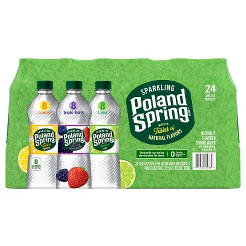 Poland Spring Sparkling Water Flavor Variety Pack 16.9 Fl. Oz., 24 Pk.
