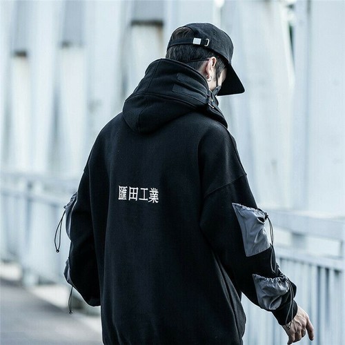 Niepce Black HTGY Hoodie Urban Techwear Japanese Streetwear Pullover Sweatshirt