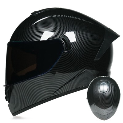 DOT Motorcycle Helmet Dual Lens Full Face Street Bike Crash Helmet Bluetooth ECE