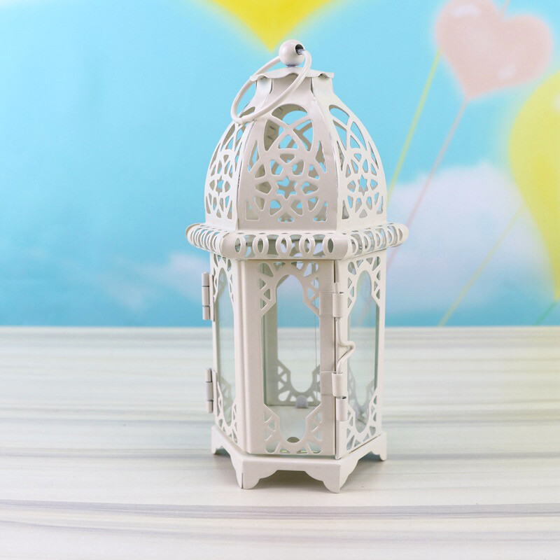 2X Moroccan Style Iron Metal Candle Holder Lantern Candlestick Home C