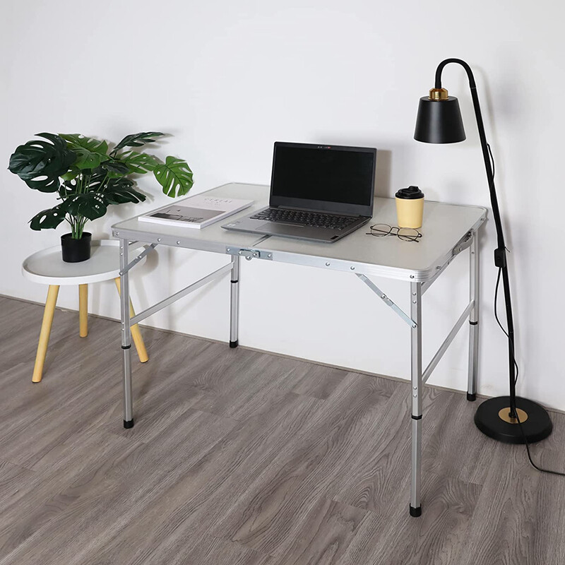 VILLEY Folding Camping Table Portable Outdoor Table w/Adjustable Leg 2ft/3ft/4ft