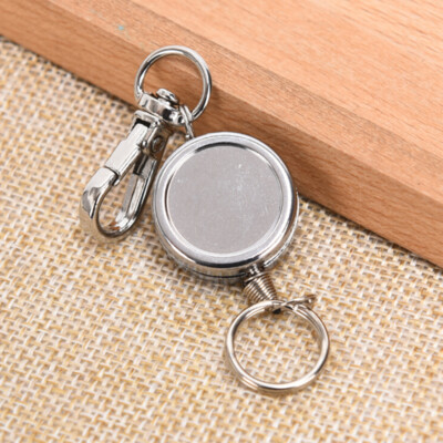 Retractable Pull Key Ring Chain Clip Carabiner Holder Recoil Extendsl KeychaU-ji