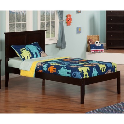 AFI Madison Twin Solid Wood Platform Bed with USB Charger in Espresso