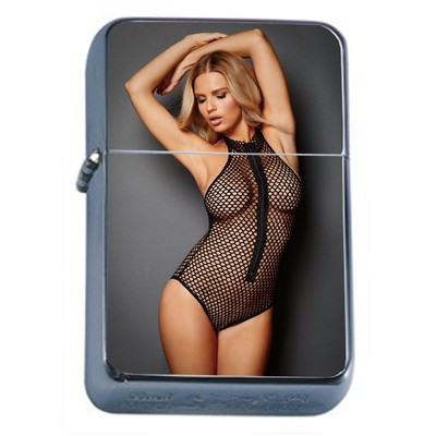 Dubai Pin Up Girls D4 Windproof Dual Flame Torch Lighter Refillable 